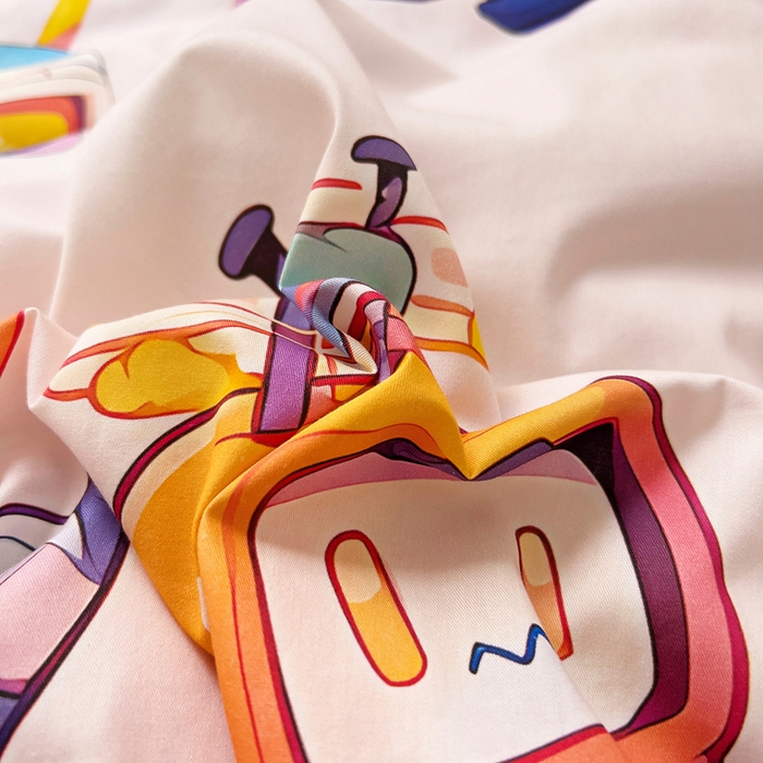 91家纺网 家纺一手货源 找家纺 梵赫 2025新款卡通全棉A类夹棉两用幼儿园儿童夏被被套 机器萌宝