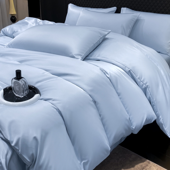 91家纺网 家纺一手货源 找家纺 爱彼家纺 2025夏季新款洛可可冰丝四件套（风格1） 洛可可-碧湖兰