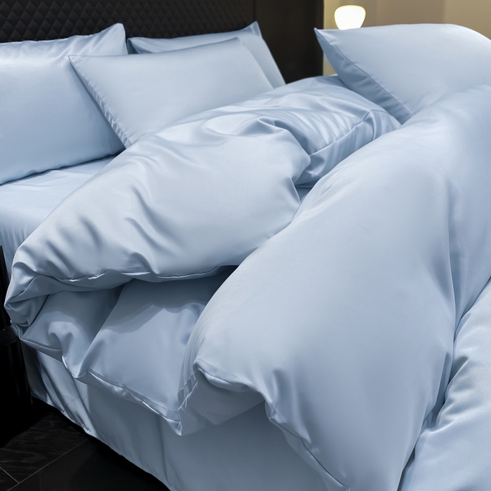 91家纺网 家纺一手货源 找家纺 爱彼家纺 2025夏季新款洛可可冰丝四件套（风格1） 洛可可-碧湖兰