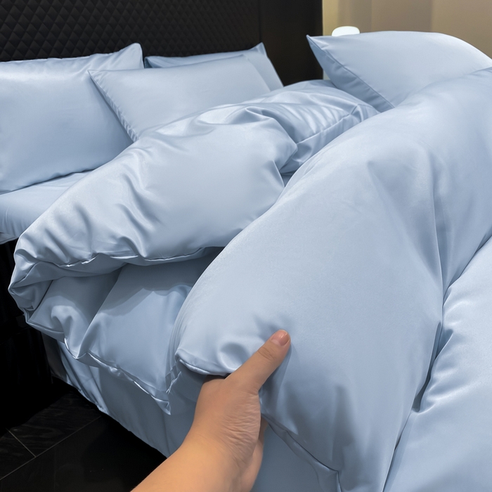 91家纺网 家纺一手货源 找家纺 爱彼家纺 2025夏季新款洛可可冰丝四件套（风格1） 洛可可-碧湖兰