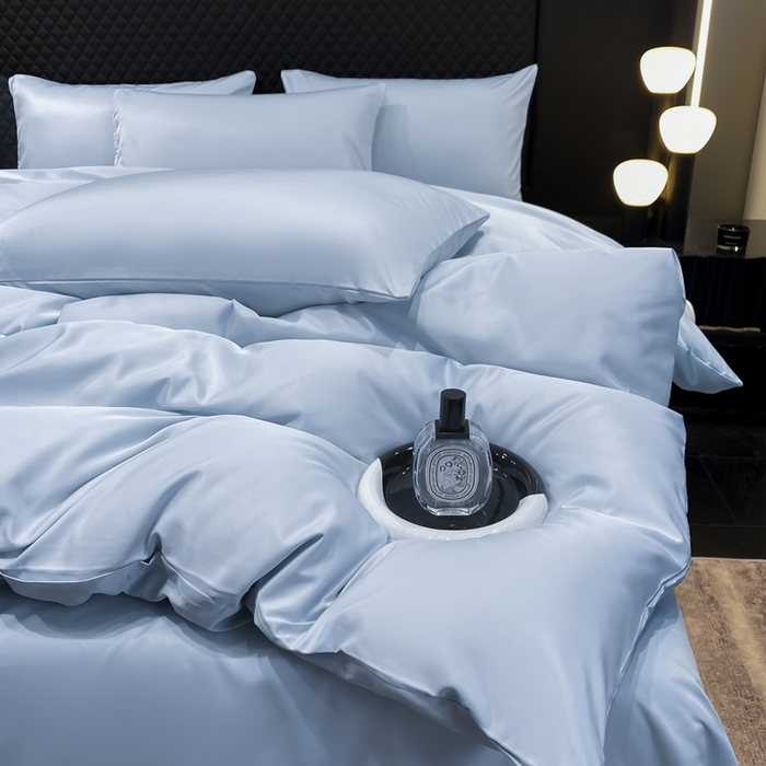 91家纺网 家纺一手货源 找家纺 爱彼家纺 2025夏季新款洛可可冰丝四件套（风格1） 洛可可-碧湖兰