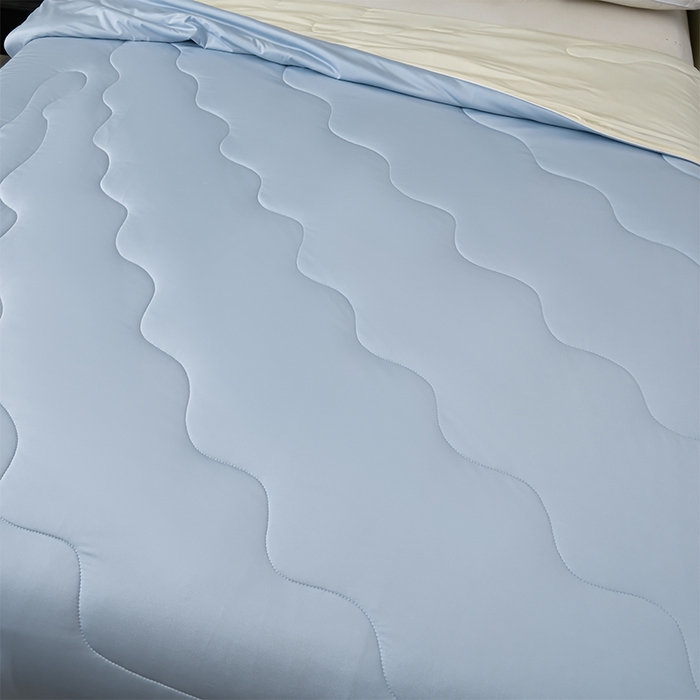 91家纺网 家纺一手货源 找家纺 预言家纺 2025新款A类锦纶凉感夏凉被被子被芯空调被 即刻凉感-浅蓝