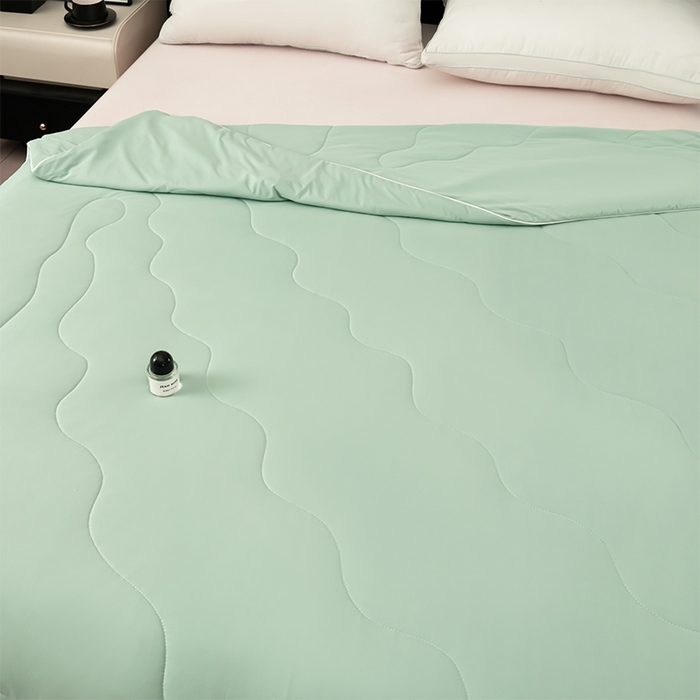 91家纺网 家纺一手货源 找家纺 预言家纺 2025新款A类锦纶凉感夏凉被被子被芯空调被 即刻凉感-绿色