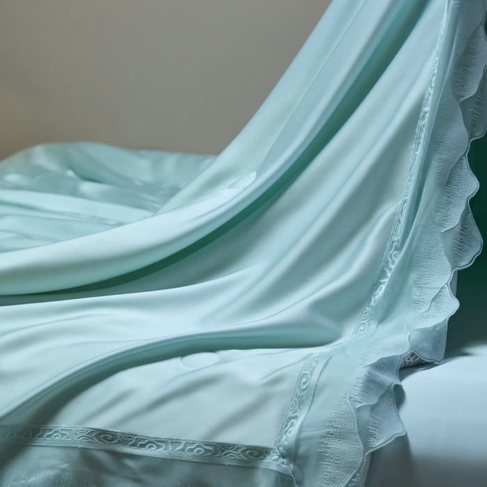 91家纺网 家纺一手货源 找家纺 时亿家居 2025新款80s兰精天丝夏被四件套 爱丽丝 爱丽丝 水绿