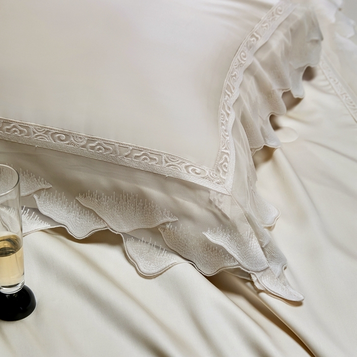 91家纺网 家纺一手货源 找家纺 时亿家居 2025新款80s兰精天丝夏被四件套 爱丽丝 爱丽丝 香槟