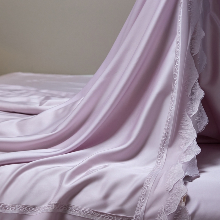 91家纺网 家纺一手货源 找家纺 时亿家居 2025新款80s兰精天丝夏被四件套 爱丽丝 爱丽丝 紫