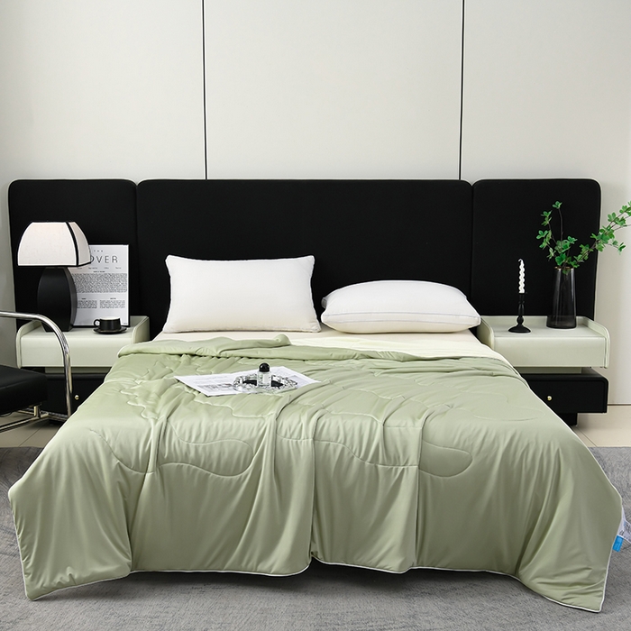 91家纺网 家纺一手货源 找家纺 预言家纺 2025新款A类锦纶凉感夏凉被被子被芯空调被 即刻凉感-抹绿