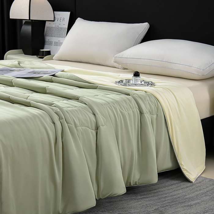 91家纺网 家纺一手货源 找家纺 预言家纺 2025新款A类锦纶凉感夏凉被被子被芯空调被 即刻凉感-抹绿