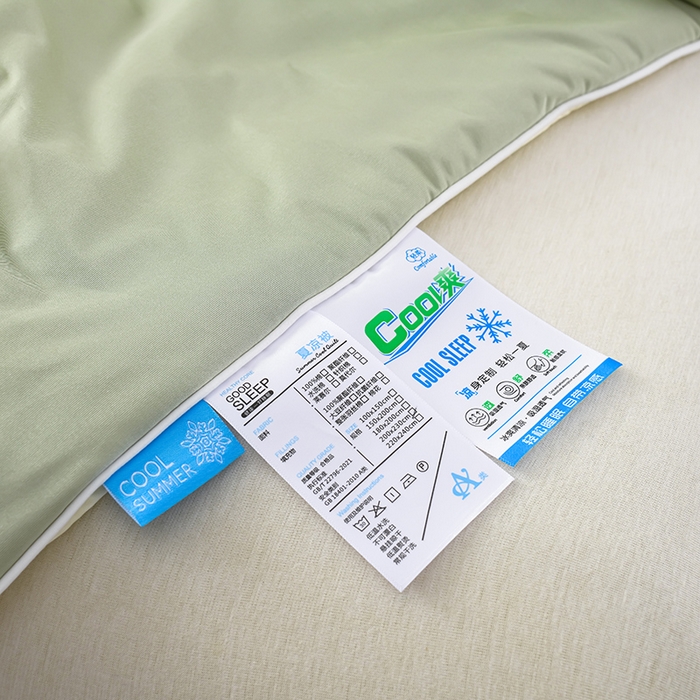 91家纺网 家纺一手货源 找家纺 预言家纺 2025新款A类锦纶凉感夏凉被被子被芯空调被 即刻凉感-抹绿