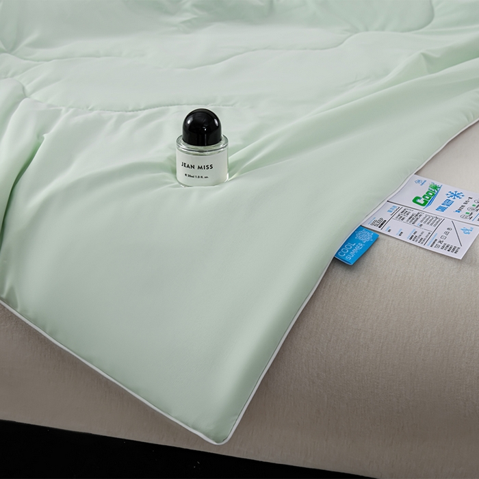 91家纺网 家纺一手货源 找家纺 预言家纺 2025新款A类锦纶凉感夏凉被被子被芯空调被 即刻凉感-水绿