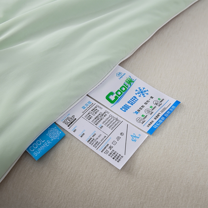 91家纺网 家纺一手货源 找家纺 预言家纺 2025新款A类锦纶凉感夏凉被被子被芯空调被 即刻凉感-水绿