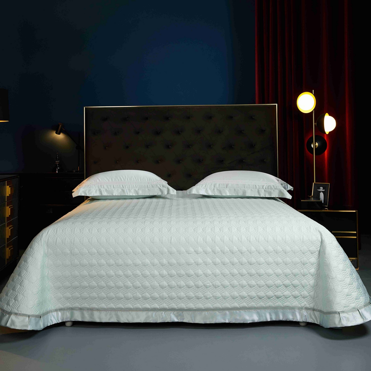 91家纺网 家纺一手货源 找家纺 缔缦 2025新款高端居家轻奢系列AB版真丝棉长绒棉芬尼细语 雅绿四件套