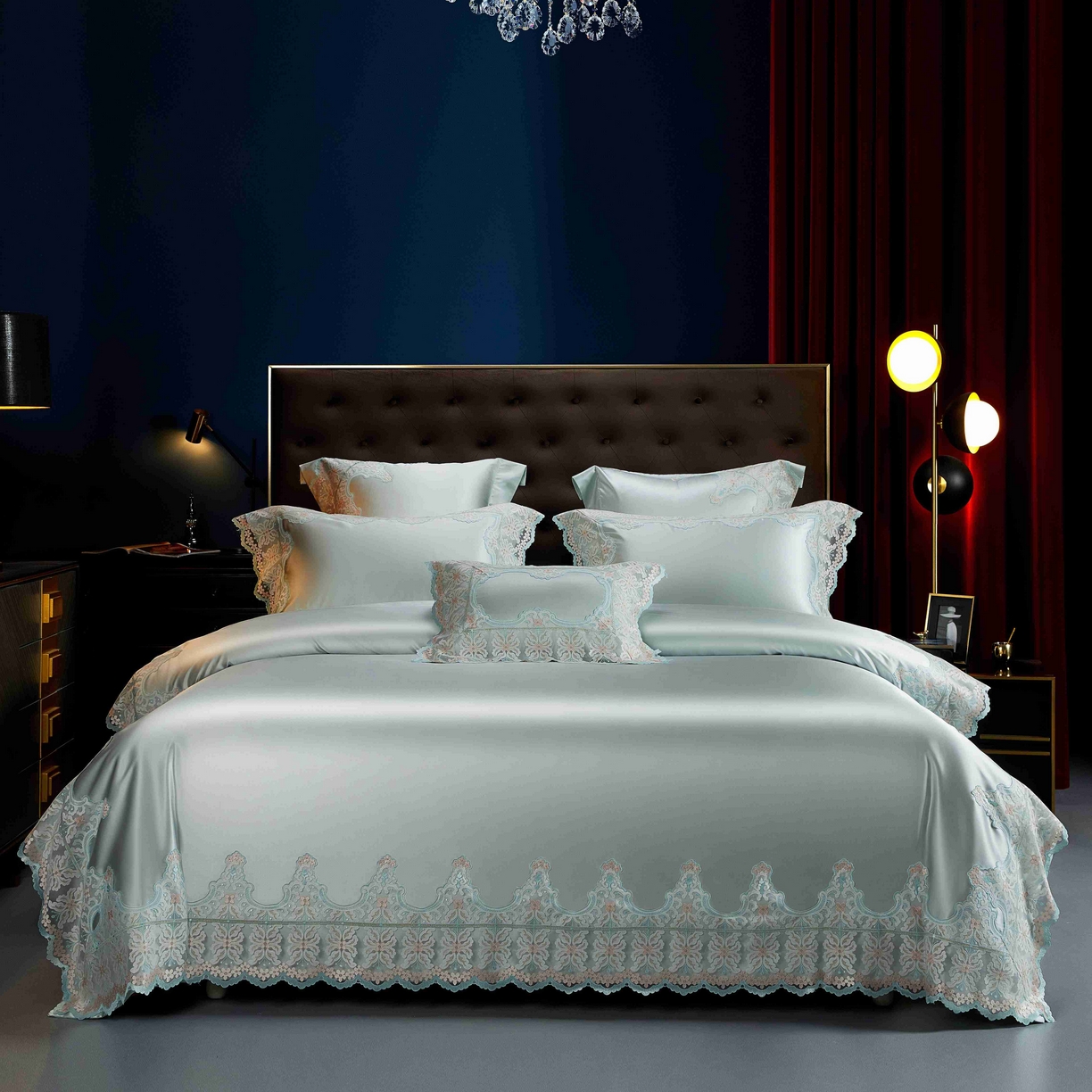 91家纺网 家纺一手货源 找家纺 缔缦 2025新款高端居家轻奢系列AB版真丝棉长绒棉梦幻兰馨 雅兰四件套