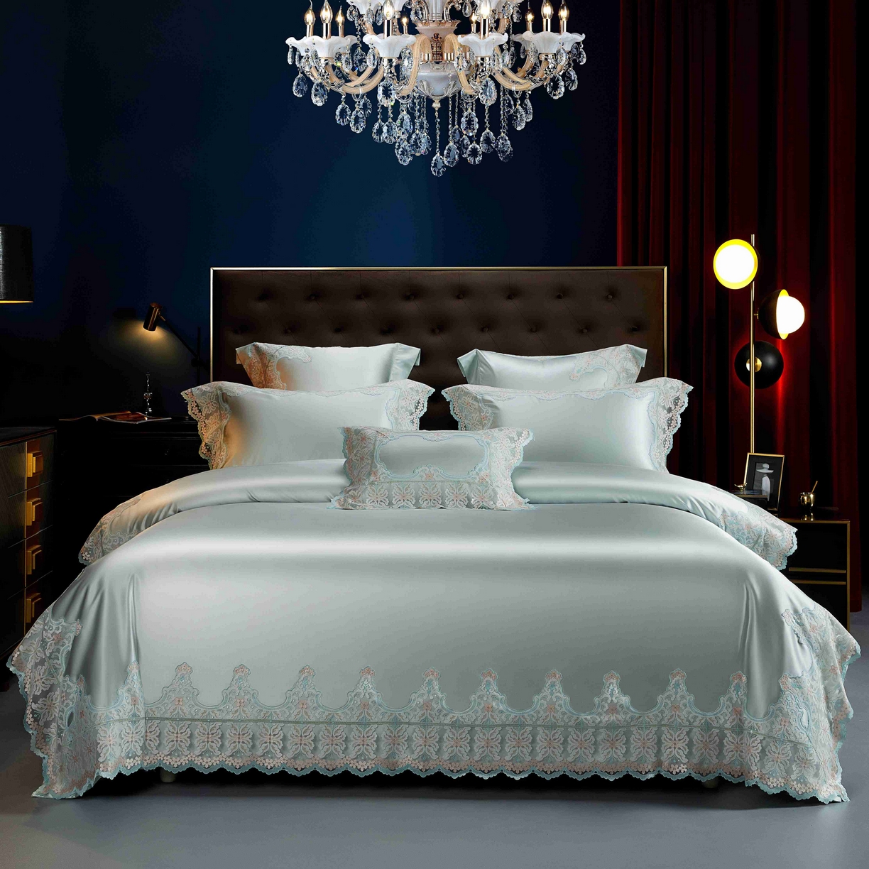 91家纺网 家纺一手货源 找家纺 缔缦 2025新款高端居家轻奢系列AB版真丝棉长绒棉梦幻兰馨 雅兰四件套