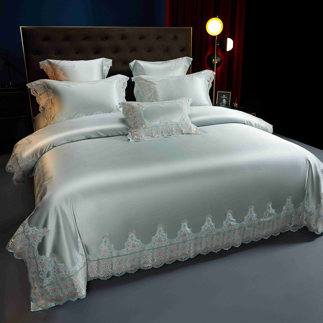 91家纺网 家纺一手货源 找家纺 缔缦 2025新款高端居家轻奢系列AB版真丝棉长绒棉梦幻兰馨 雅兰四件套