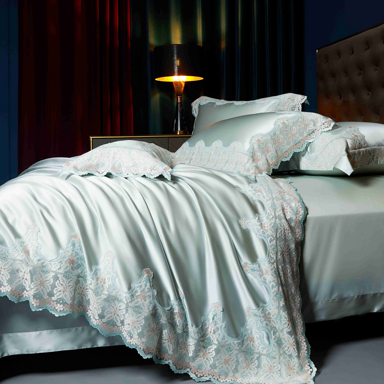 91家纺网 家纺一手货源 找家纺 缔缦 2025新款高端居家轻奢系列AB版真丝棉长绒棉梦幻兰馨 雅兰四件套