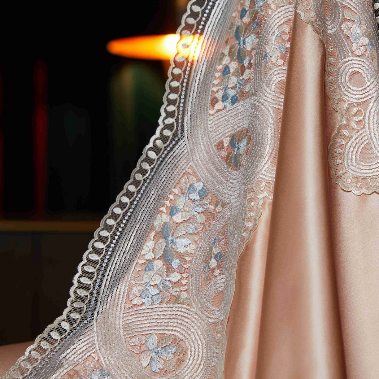 91家纺网 家纺一手货源 找家纺 缔缦 2025新款高端居家轻奢系列AB版真丝棉长绒棉柔情馨语 玉四件套