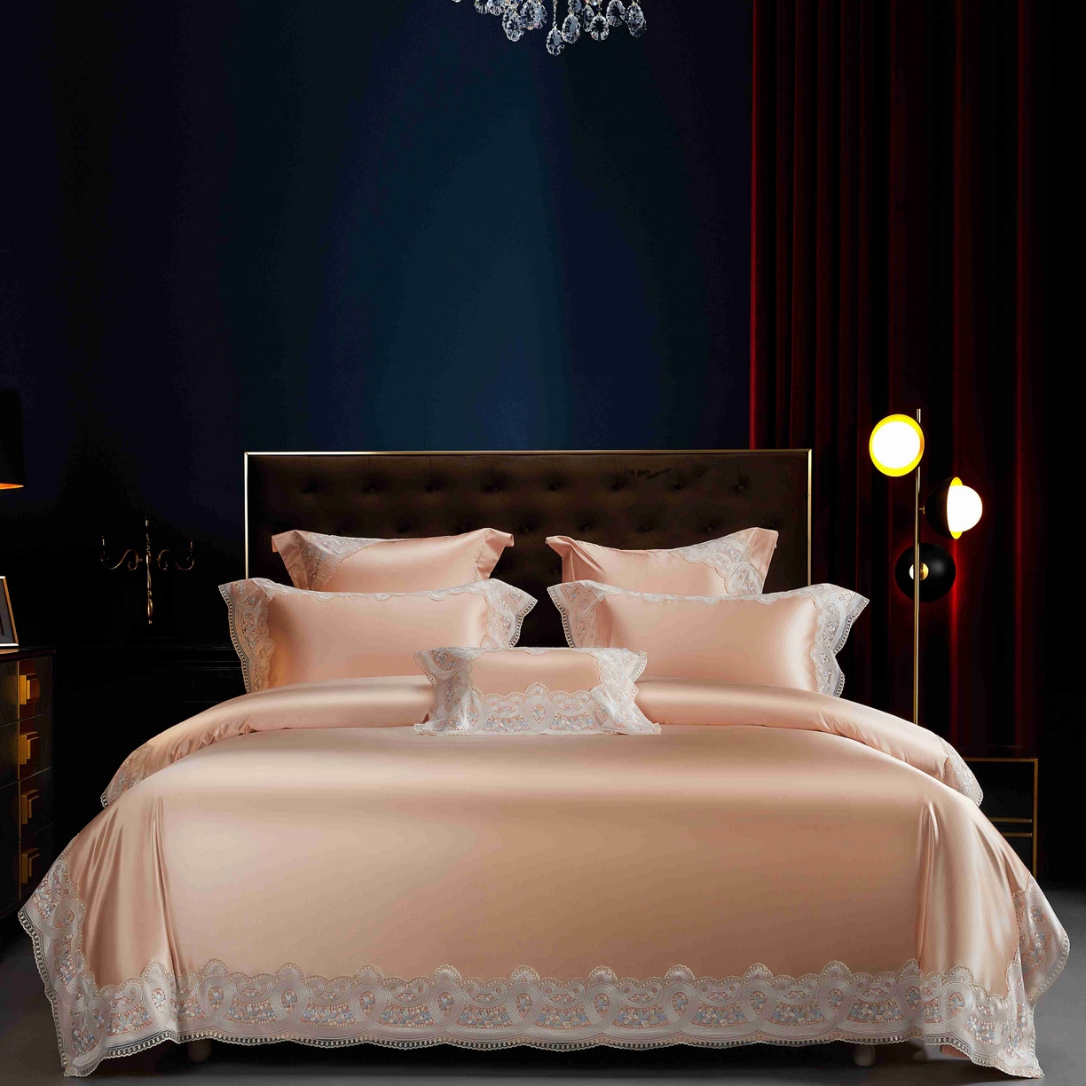 91家纺网 家纺一手货源 找家纺 缔缦 2025新款高端居家轻奢系列AB版真丝棉长绒棉柔情馨语 玉四件套