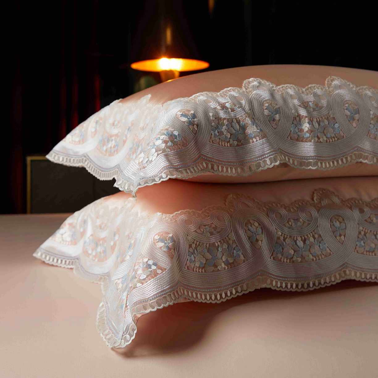 91家纺网 家纺一手货源 找家纺 缔缦 2025新款高端居家轻奢系列AB版真丝棉长绒棉柔情馨语 玉四件套