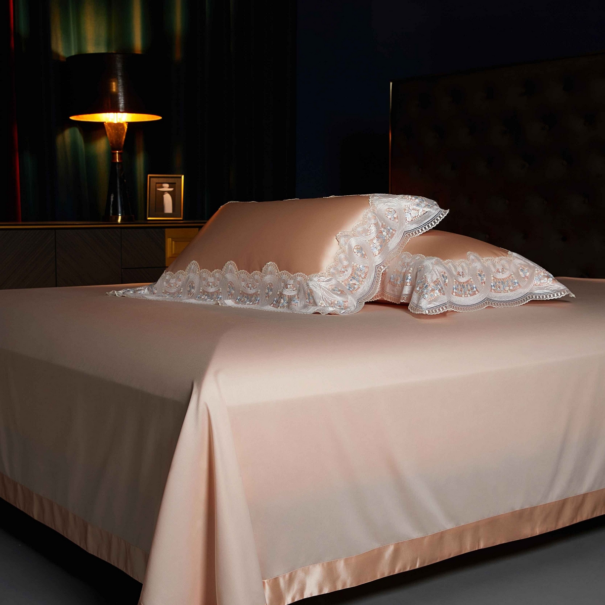 91家纺网 家纺一手货源 找家纺 缔缦 2025新款高端居家轻奢系列AB版真丝棉长绒棉柔情馨语 玉四件套