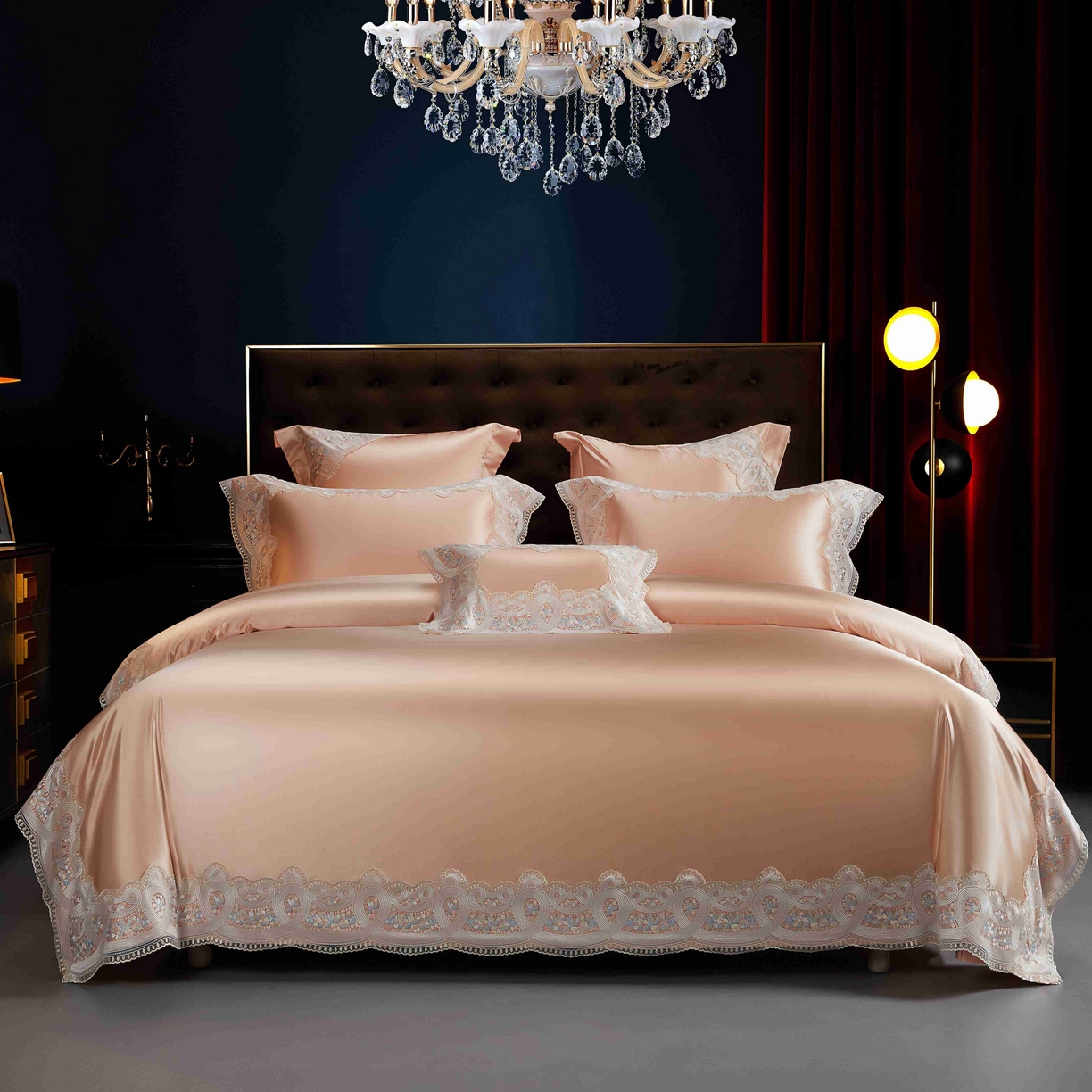 91家纺网 家纺一手货源 找家纺 缔缦 2025新款高端居家轻奢系列AB版真丝棉长绒棉柔情馨语 玉四件套