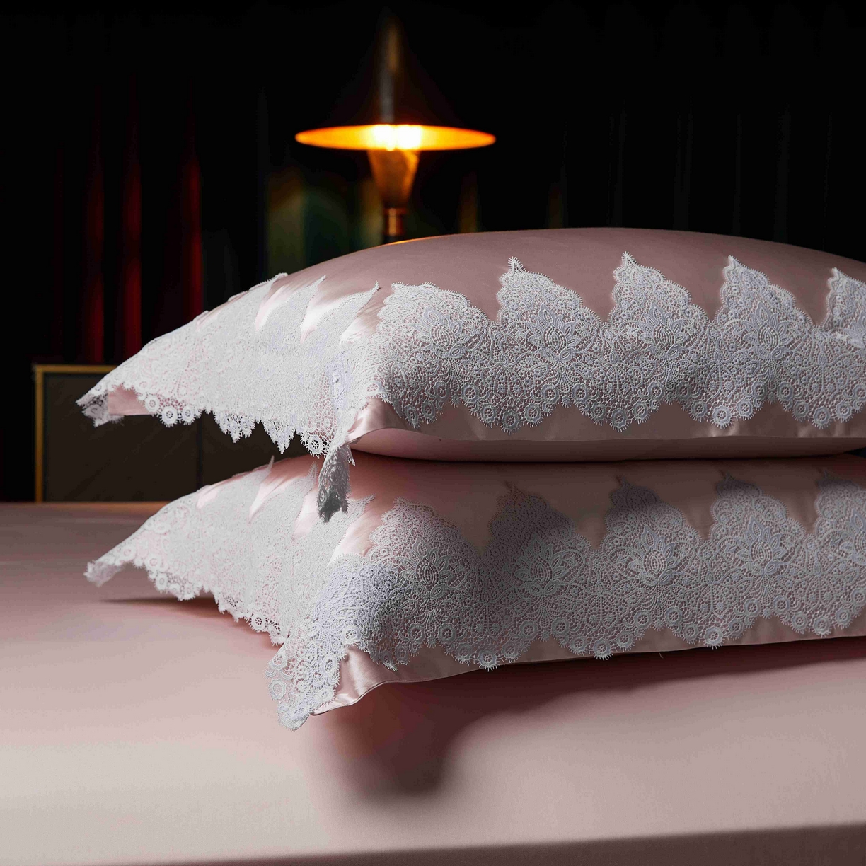 91家纺网 家纺一手货源 找家纺 缔缦 2025新款高端居家轻奢系列AB版真丝棉长绒棉维蜜之恋 粉四件套