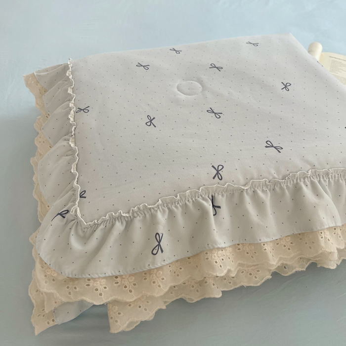 91家纺网 家纺一手货源 找家纺 轻奢坊 2025新款水洗棉双层纱双层花边夏被夏凉被空调被四件套 夏被-蓝结