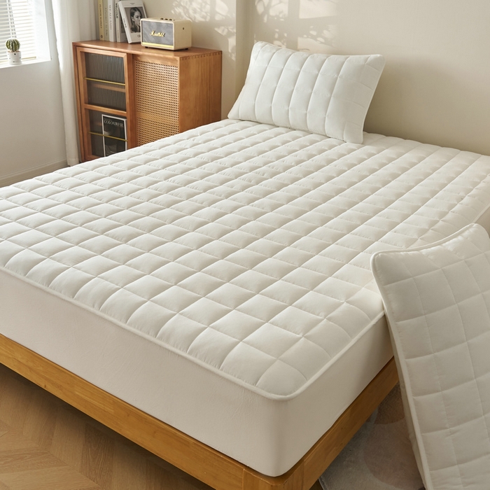 91家纺网 家纺一手货源 找家纺 （总）锦丝钰床垫 2025春夏新款全棉色织水洗棉床笠