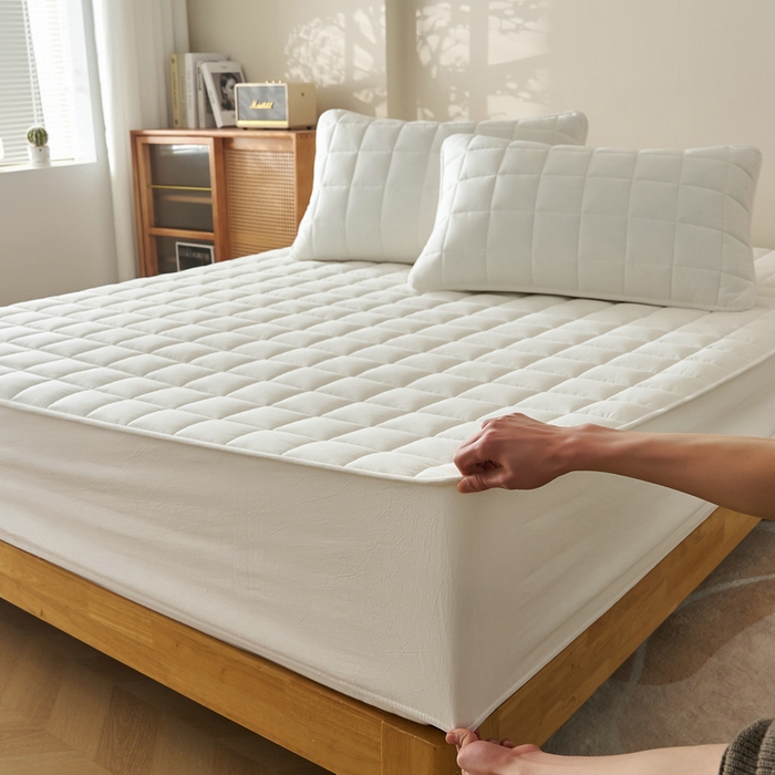 91家纺网 家纺一手货源 找家纺 （总）锦丝钰床垫 2025春夏新款全棉色织水洗棉床笠