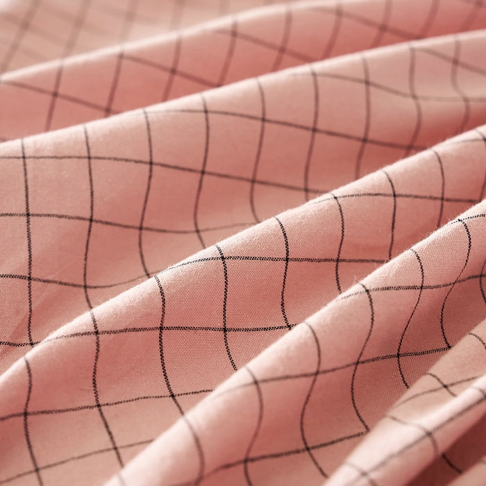 91家纺网 家纺一手货源 找家纺 锦丝钰床垫 2025春夏新款全棉色织水洗棉床笠 小粉格