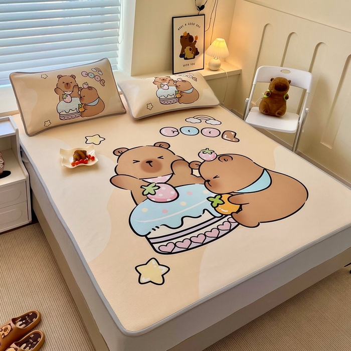 91家纺网 家纺一手货源 找家纺 （总）蘭菲家纺 2025新款凉感丝卡皮巴拉凉席