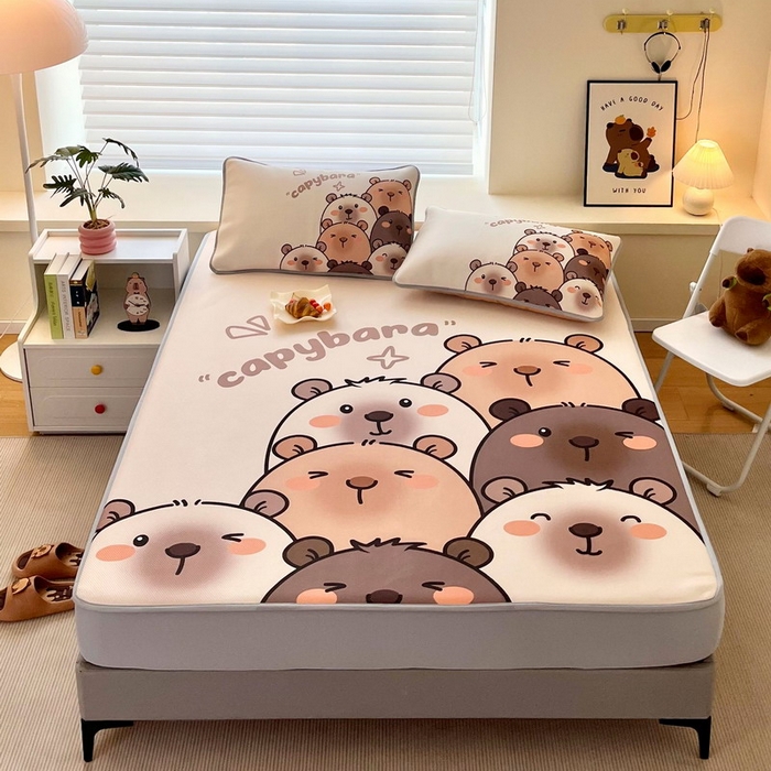 91家纺网 家纺一手货源 找家纺 （总）蘭菲家纺 2025新款凉感丝卡皮巴拉凉席