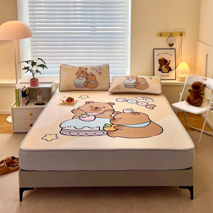 91家纺网 家纺一手货源 找家纺 （总）蘭菲家纺 2025新款凉感丝卡皮巴拉凉席