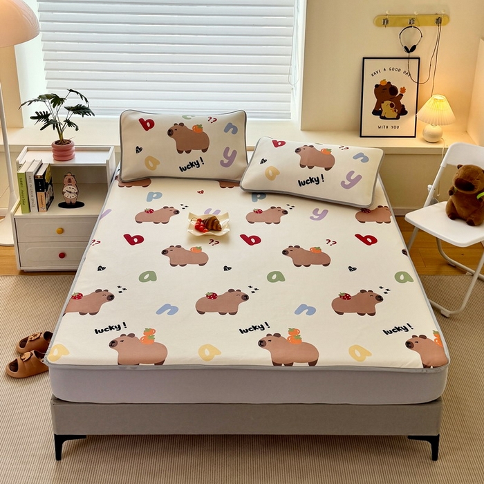 91家纺网 家纺一手货源 找家纺 （总）蘭菲家纺 2025新款凉感丝卡皮巴拉凉席