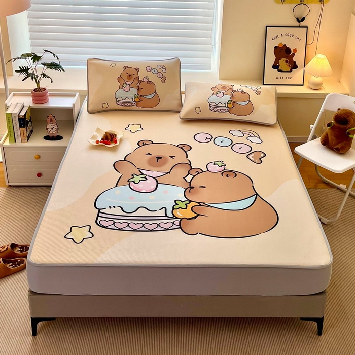 91家纺网 家纺一手货源 找家纺 （总）蘭菲家纺 2025新款凉感丝卡皮巴拉凉席