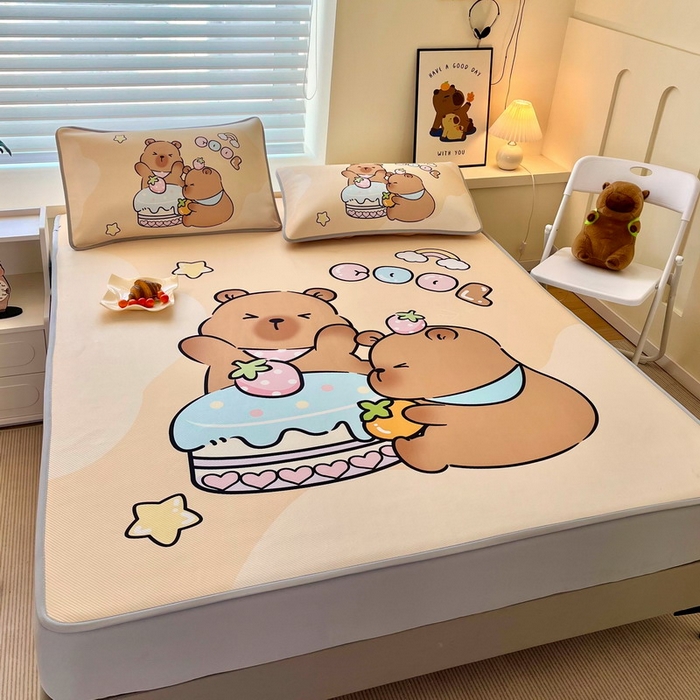 91家纺网 家纺一手货源 找家纺 （总）蘭菲家纺 2025新款凉感丝卡皮巴拉凉席