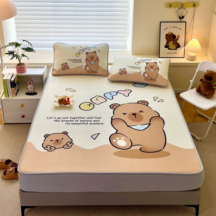 91家纺网 家纺一手货源 找家纺 （总）蘭菲家纺 2025新款凉感丝卡皮巴拉凉席