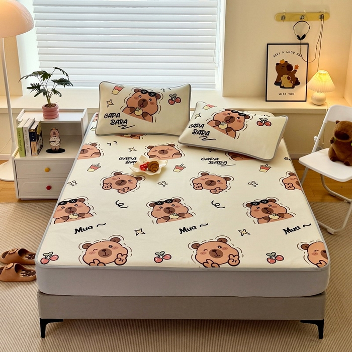 91家纺网 家纺一手货源 找家纺 （总）蘭菲家纺 2025新款凉感丝卡皮巴拉凉席