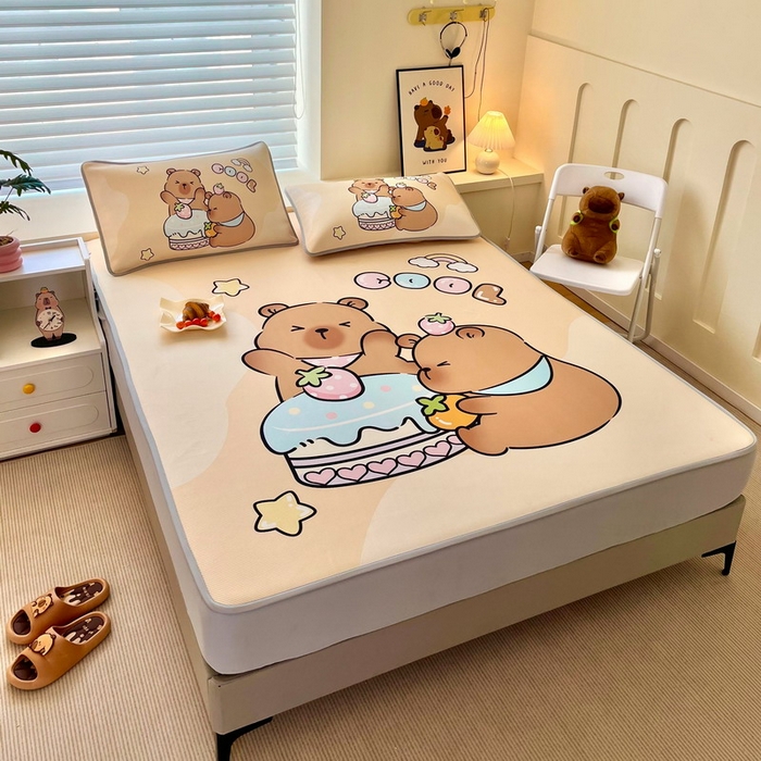 91家纺网 家纺一手货源 找家纺 （总）蘭菲家纺 2025新款凉感丝卡皮巴拉凉席