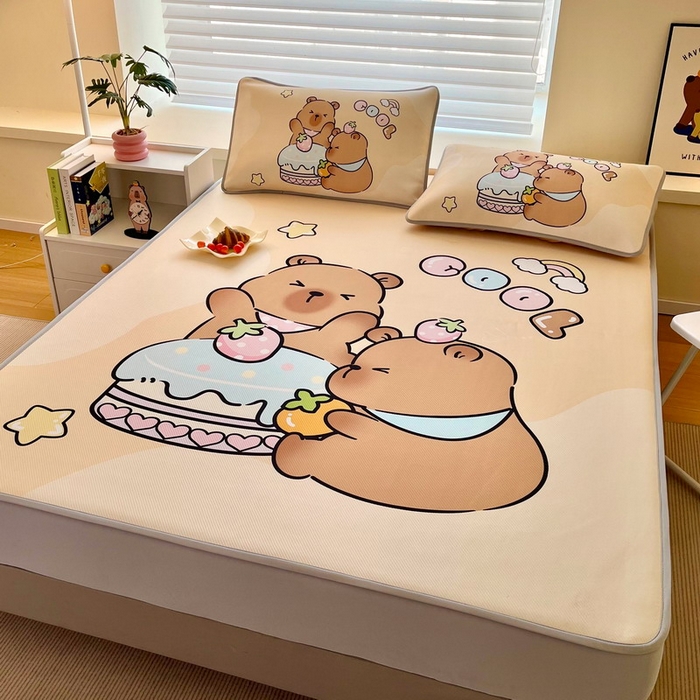 91家纺网 家纺一手货源 找家纺 （总）蘭菲家纺 2025新款凉感丝卡皮巴拉凉席