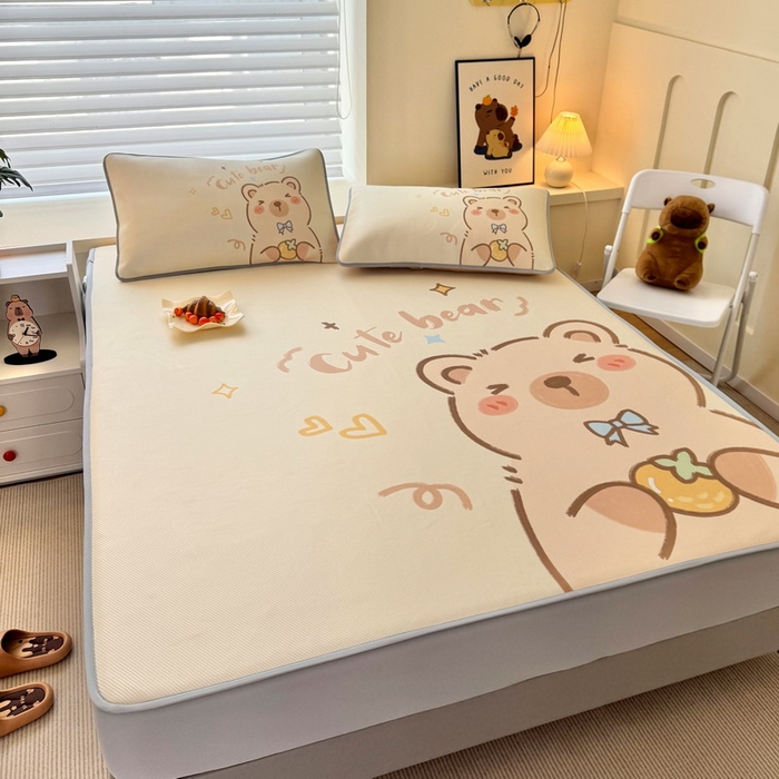 91家纺网 家纺一手货源 找家纺 蘭菲家纺 2025新款凉感丝卡皮巴拉凉席 大美豚