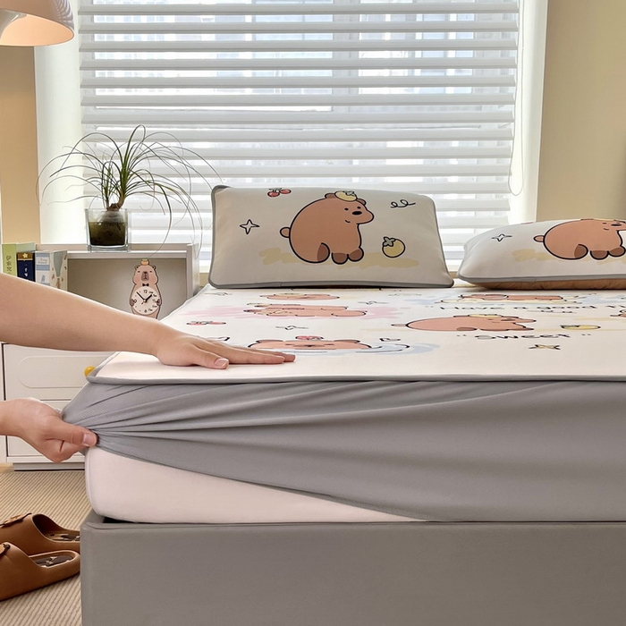 91家纺网 家纺一手货源 找家纺 蘭菲家纺 2025新款凉感丝卡皮巴拉凉席 豚世界