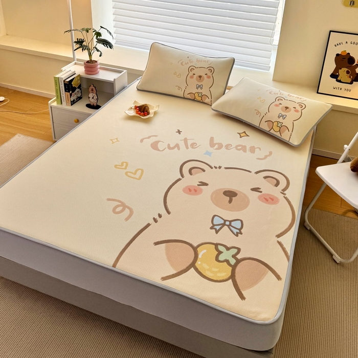 91家纺网 家纺一手货源 找家纺 蘭菲家纺 2025新款凉感丝卡皮巴拉凉席 大美豚