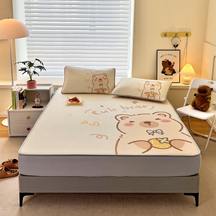 91家纺网 家纺一手货源 找家纺 蘭菲家纺 2025新款凉感丝卡皮巴拉凉席 大美豚