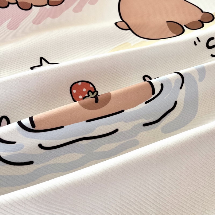 91家纺网 家纺一手货源 找家纺 蘭菲家纺 2025新款凉感丝卡皮巴拉凉席 豚世界