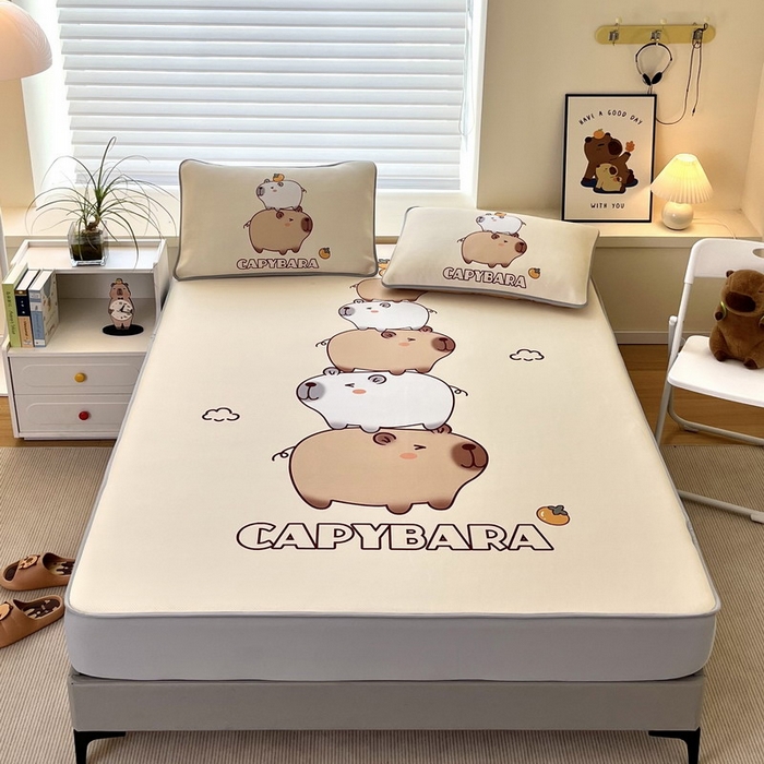 蘭菲家纺 2025新款凉感丝卡皮巴拉凉席 沉浸式