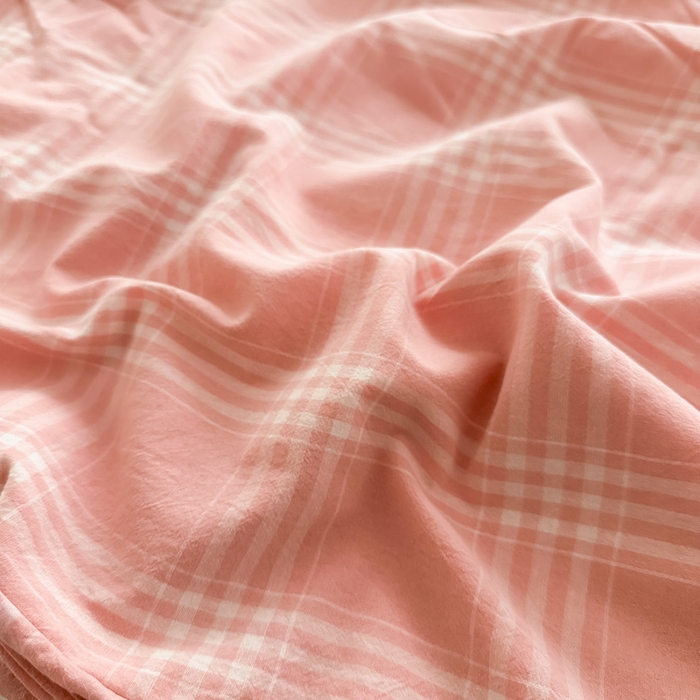 91家纺网 家纺一手货源 找家纺 侯先生家纺 2025新款全棉色织四件套纯棉被套床单四季款格子三件套 多伦多-粉