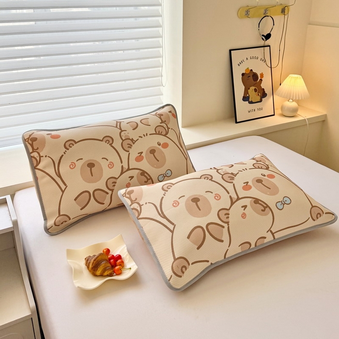 91家纺网 家纺一手货源 找家纺 蘭菲家纺 2025新款凉感丝卡皮巴拉凉席 小卡