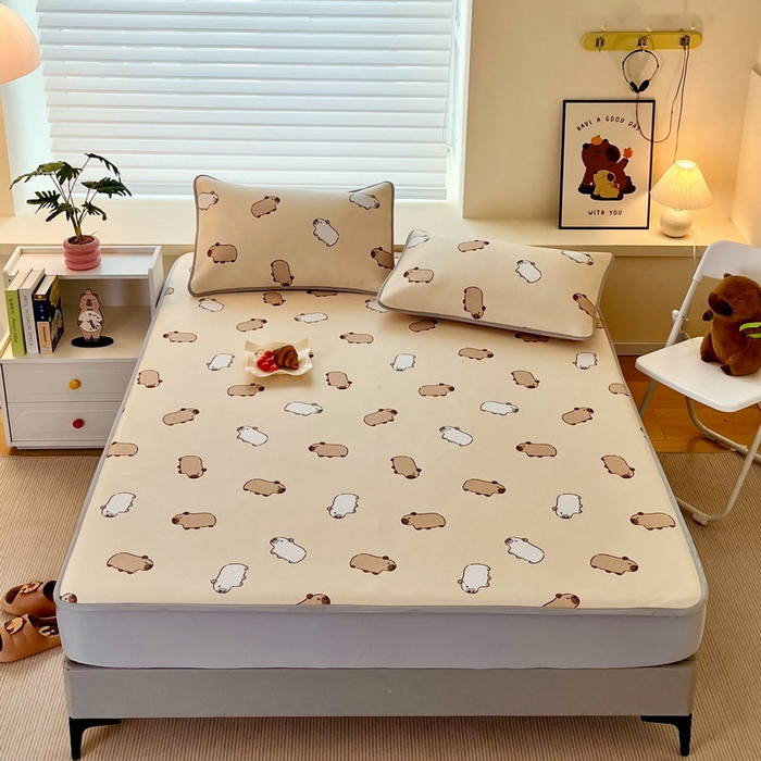 蘭菲家纺 2025新款凉感丝卡皮巴拉凉席 小奶豚