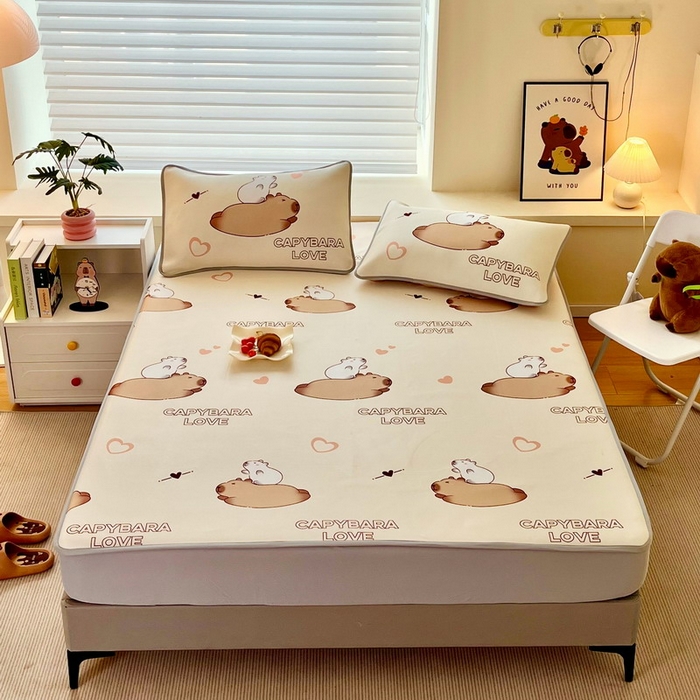 蘭菲家纺 2025新款凉感丝卡皮巴拉凉席 陪伴拉